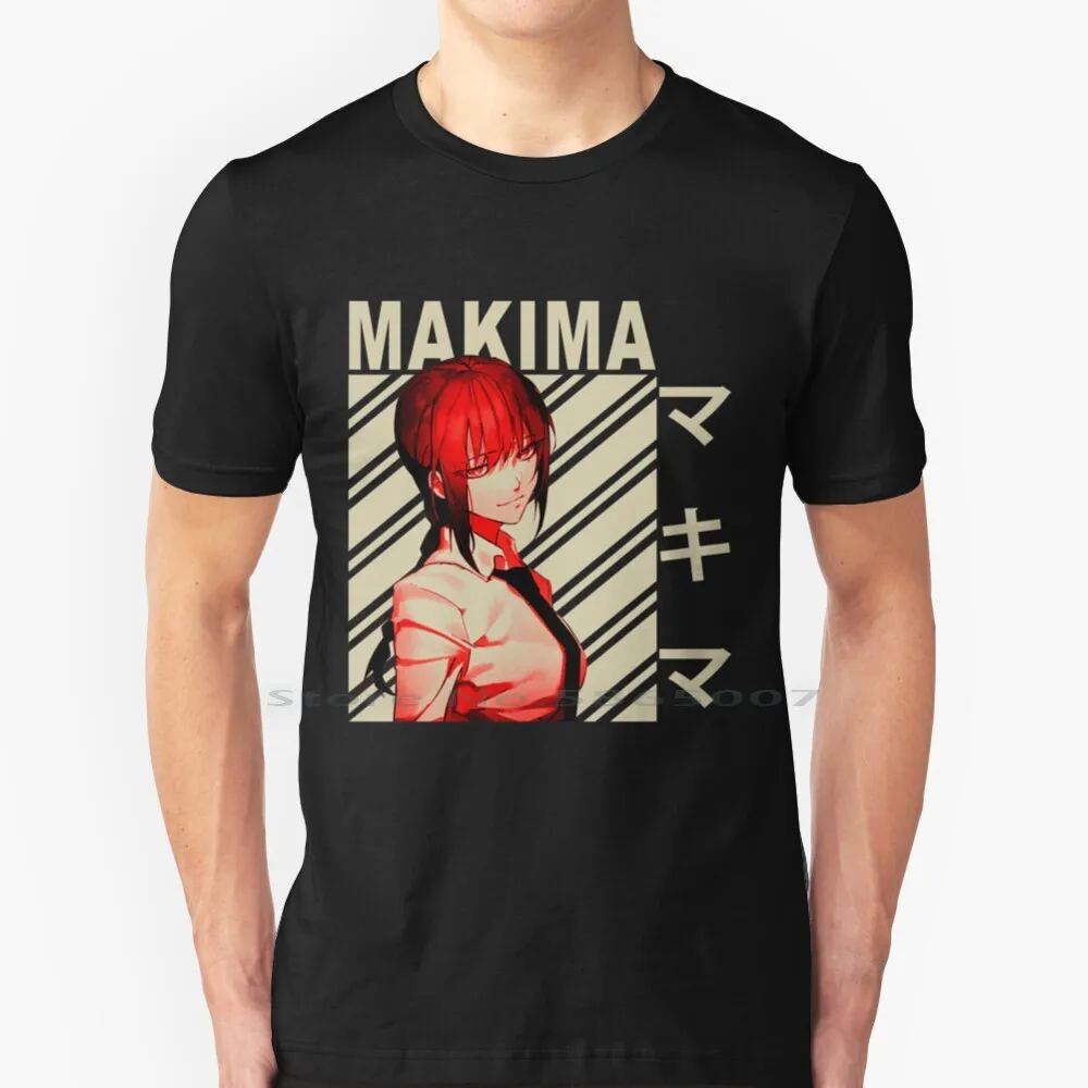 

Makima винтажная художественная Футболка 100% хлопок Makima бензопила человек макима бензопила человек Аниме бензопила манга большой размер