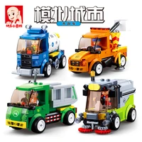 497pcs city simcity municipal vehicles car building blocks sets diy technical bricks brinquedos educational toys for children