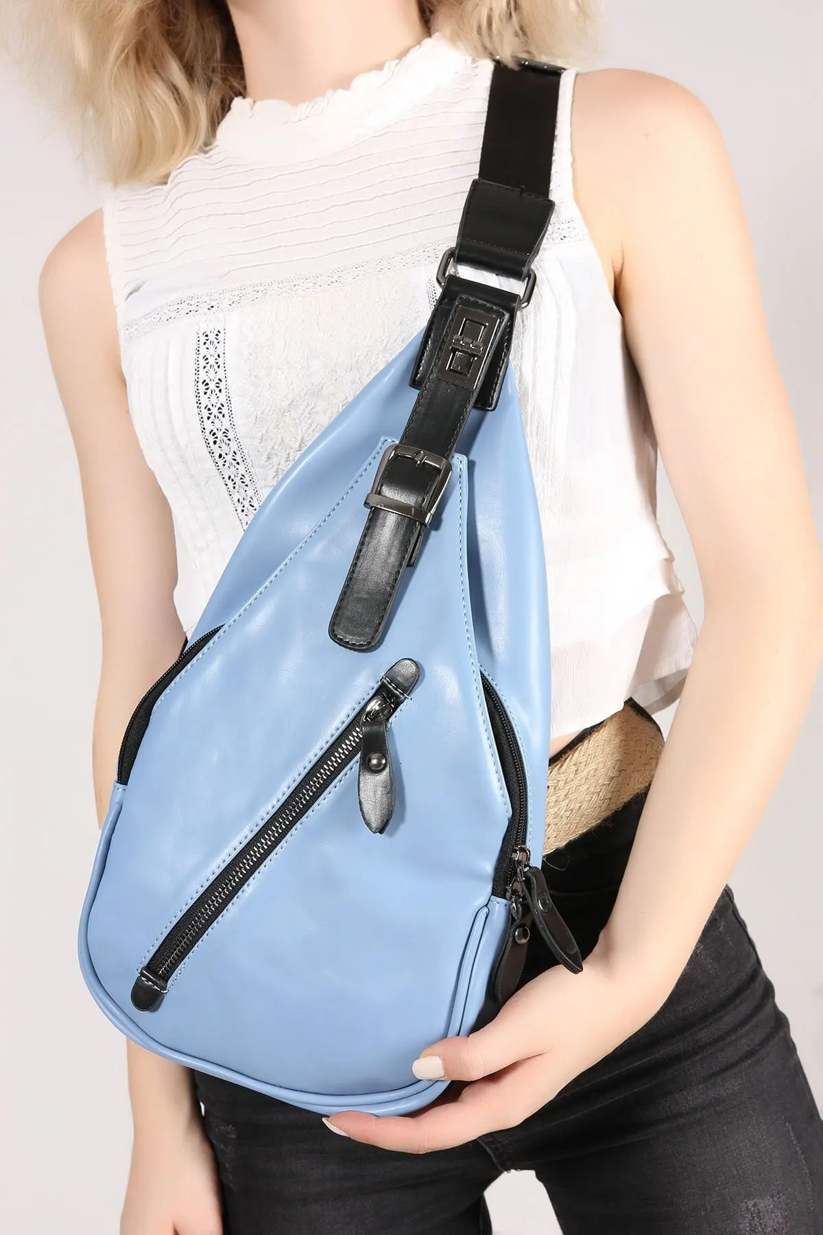 

Fashion Style Blue Leather women's Messenger Bags Messenger Bags