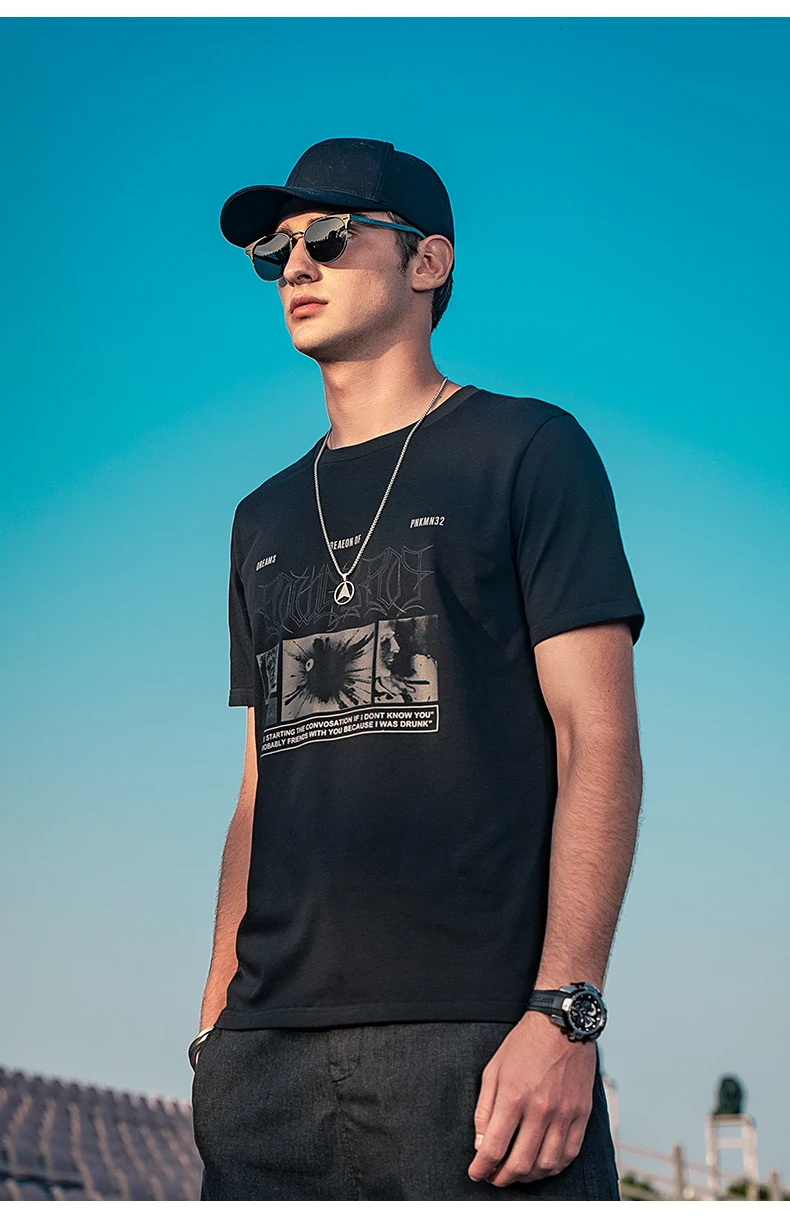 

0653, Новинка лета 2023, новый продукт, трендовая хлопковая Футболка для мальчиков с креативным принтом и коротким рукавом