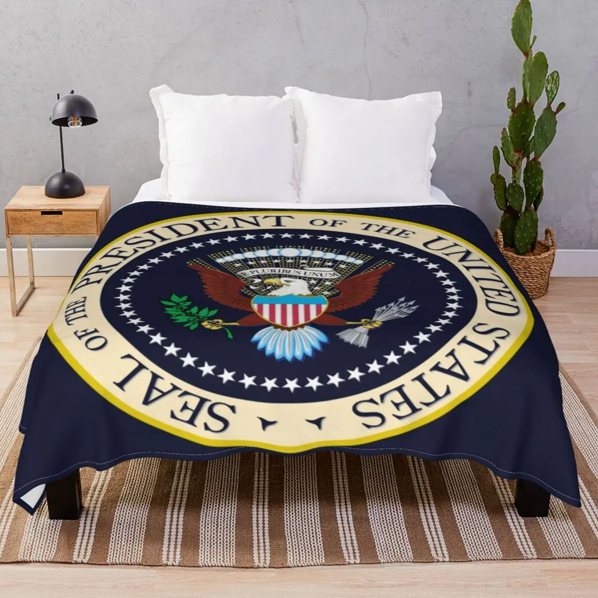 

Seal Of The President Blankets Fleece Spring/Autumn Comfortable Throw Blanket for Bed Sofa Camp Cinema