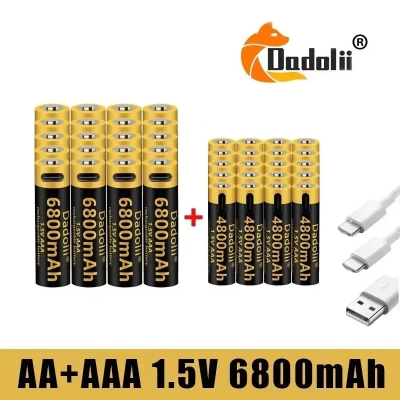 Литий-ионная аккумуляторная батарея DADOLII 1 5 В AA + 6800 мАч