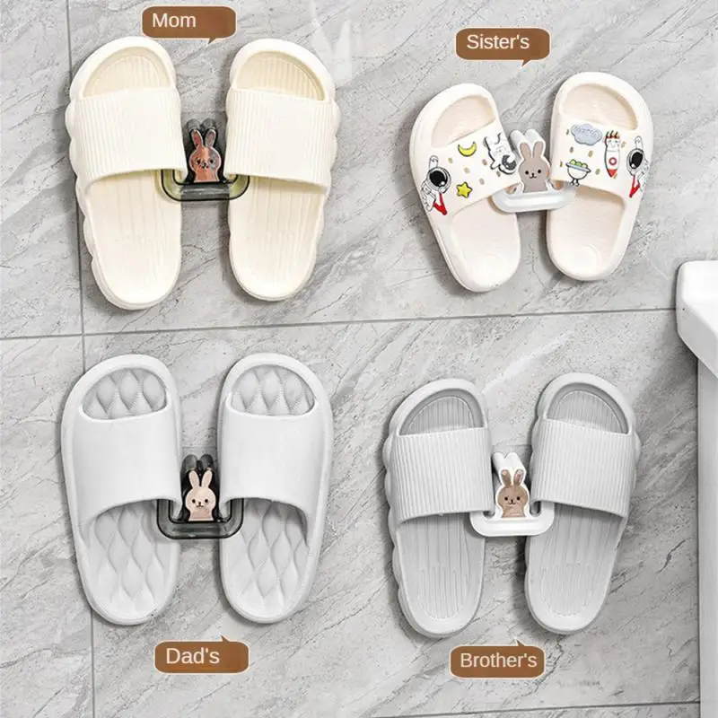 

Shoe Rack Universal Hook Cute 8.3*4.5*7.5cm Punch-free Hook Up Slipper Rack Storage Hips Bathroom Wall Mounted Shoe Rack