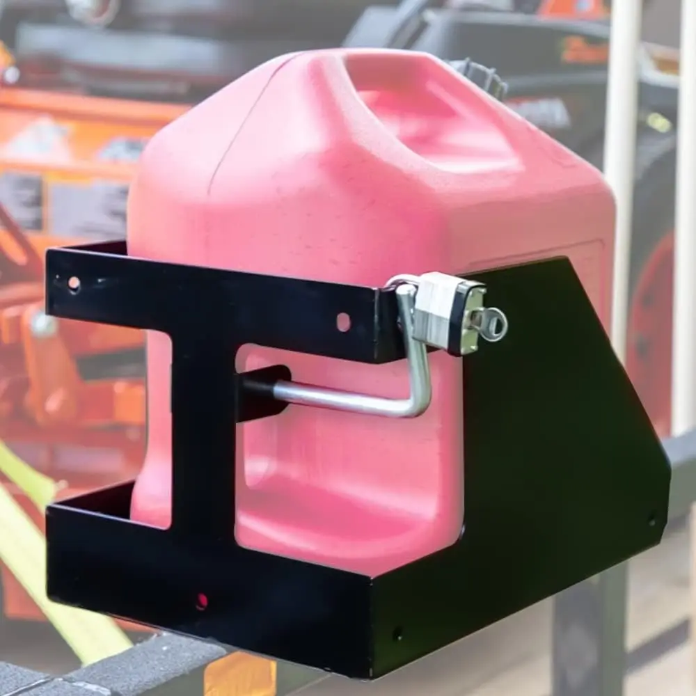 

Can for Trailer with Lock 5 Gallon Fuel Gas Can Holder Fit for Open Landscape Trailers,Trucks,Tractors,UTV