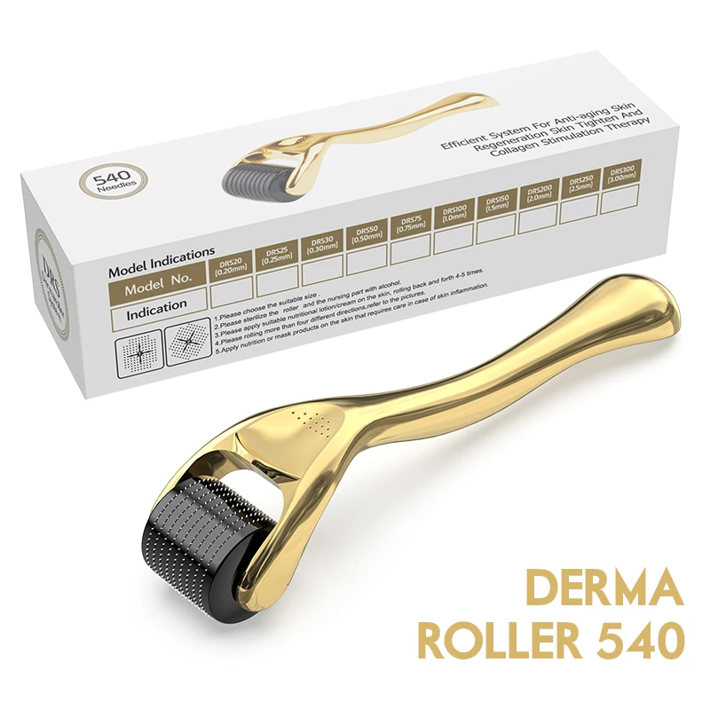 

Derma Roller for Face Microneedle Roller for Hair Growth Beard 540 Microneedling Treatment 0.2/0.3mm Needle Titanium Dermoroller