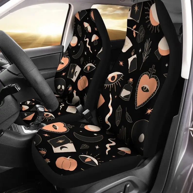 

Bohemian Witchcraft Car Seat Covers (1 pair), Witchy Car Seat cover, boho car seat cover, Halloween car decor, ALCHEMY car Acces