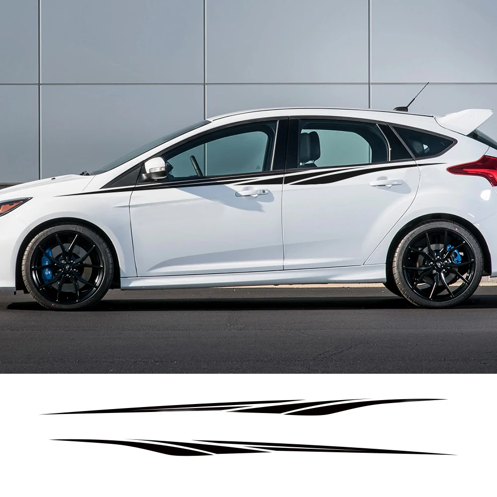 

2 шт. автомобильные наклейки, двусторонние дверные наклейки для Ford Focus 2 3 MK2 MK3, стрейчевая виниловая пленка, гоночные наклейки, «сделай сам», а...
