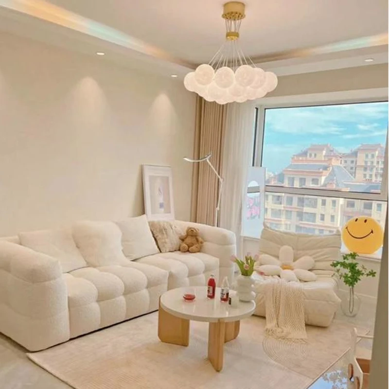 

Living Room Sofa Lazy Designer Nordic Design Recliner White Room Cum Bed European Library Sofa Office Divano Modern Furniture