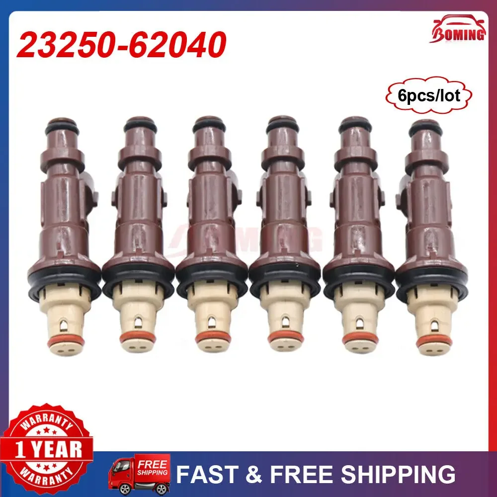 6 шт. новые топливные форсунки 23250-62040 для Toyota Tacoma Tundra 4Runner 3.4L HILUX SURF LAND CRUISER PRADO 1999-2004