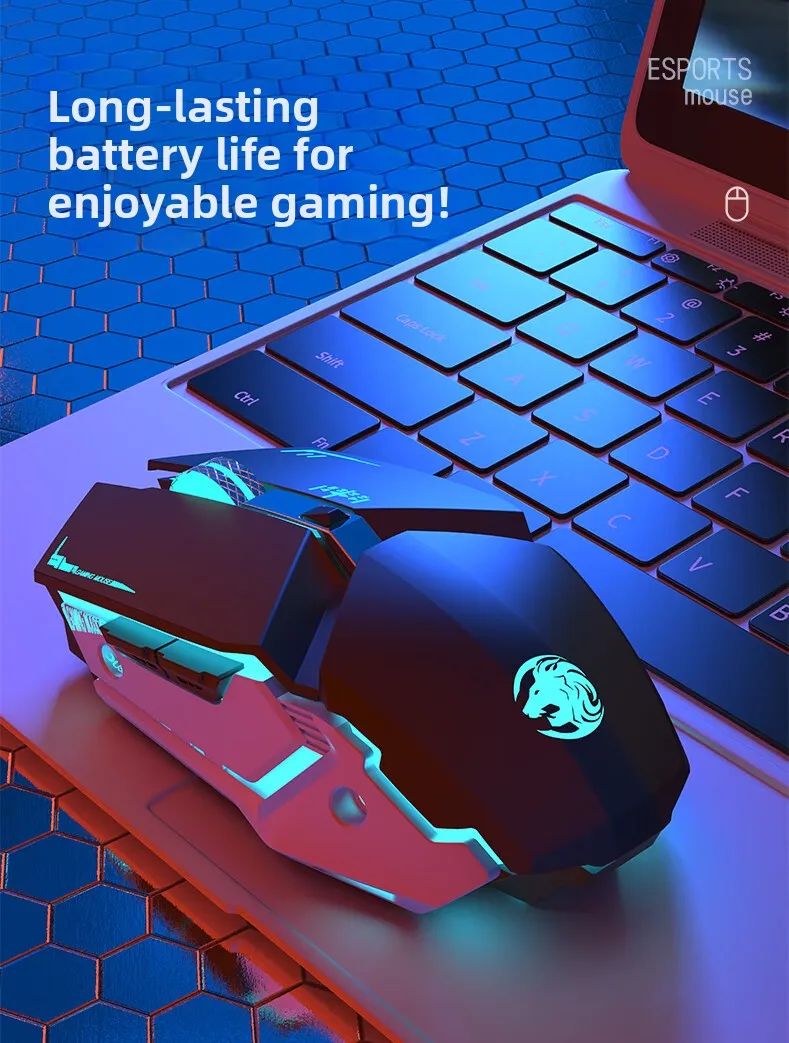 Фото Беспроводная Bluetooth-мышь EWEADN G307 с двойным режимом работы, механическим ощущением, перезаряжаемая, для геймеров (для игр типа «Курица») №4