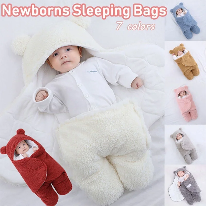 

Newborn Baby Boys Girls Blankets Plush Swaddle Wrap Ultra-Soft Fluffy Fleece Sleeping Bag Soft Bedding Baby Stuff