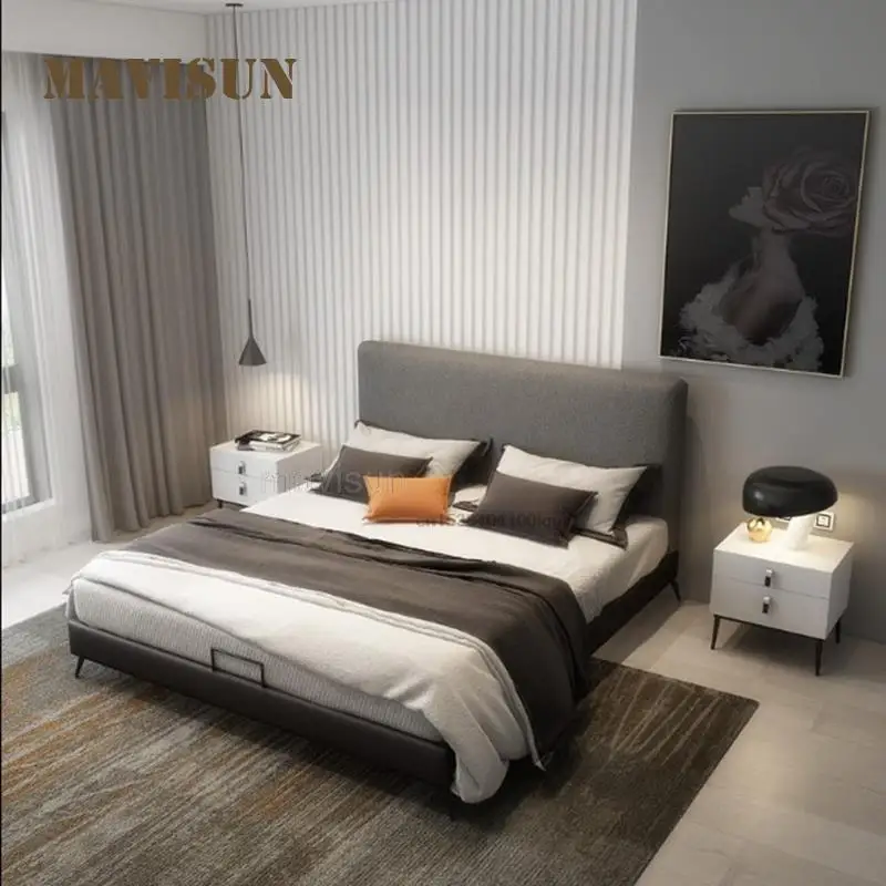 Nordic Fabric Bed 1.8 Meters Minimalist Light Luxury Bed Modern Removable And Washable Small Apartment 1.5 Meters Master Bedroom