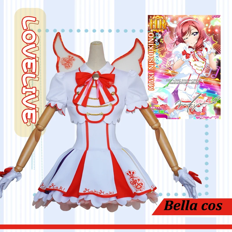 

Индивидуальный размер Lovelive аркадная 4 Nishikino Maki косплей костюм белое платье женские костюмы на Хэллоуин наряды в стиле аниме униформа Одежда