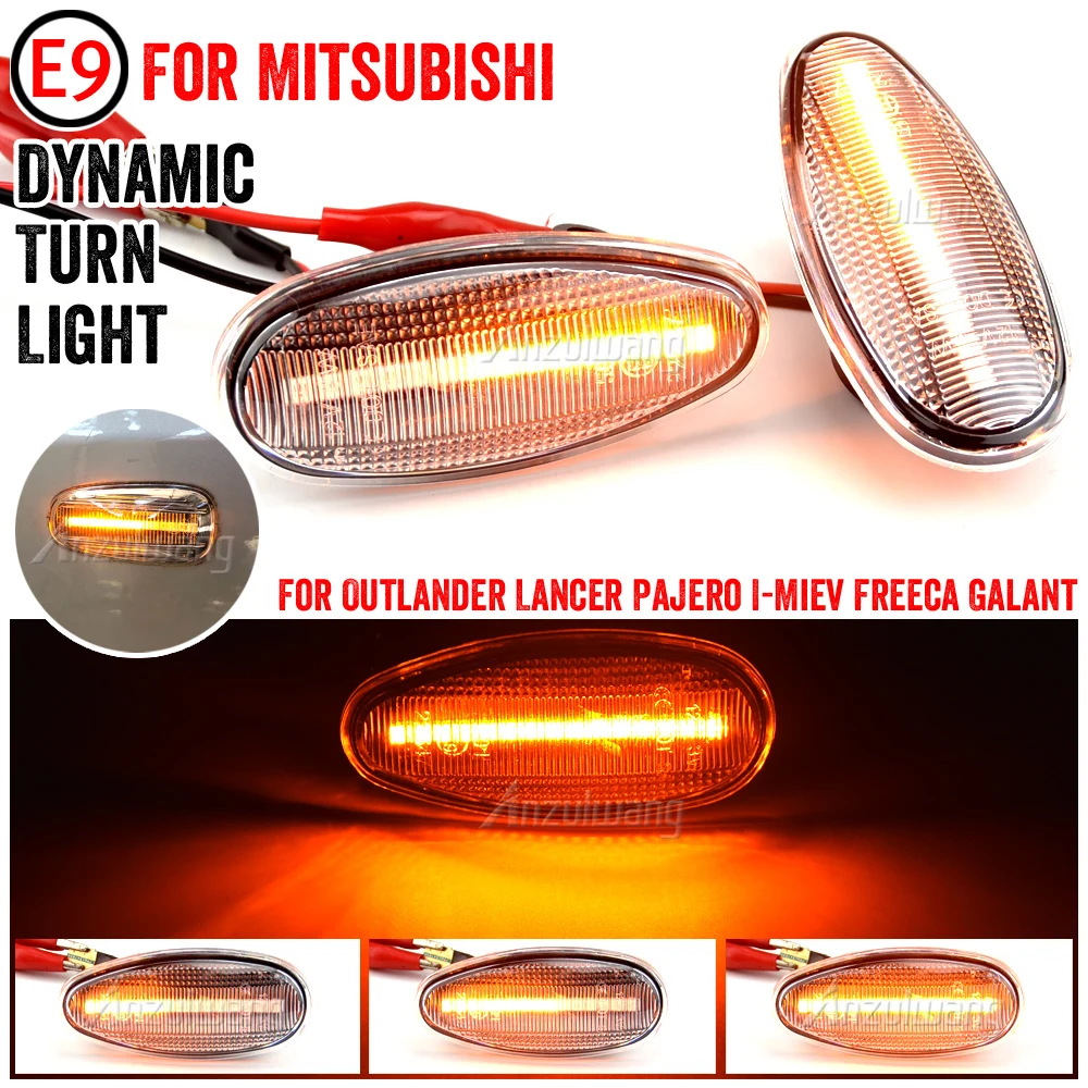 

LED Dynamic Side Marker Lights Arrow Turn Signal Blinker Lamps For Mitsubishi Pajero Shogun 3 Sport K9 Galant Outlander Lancer