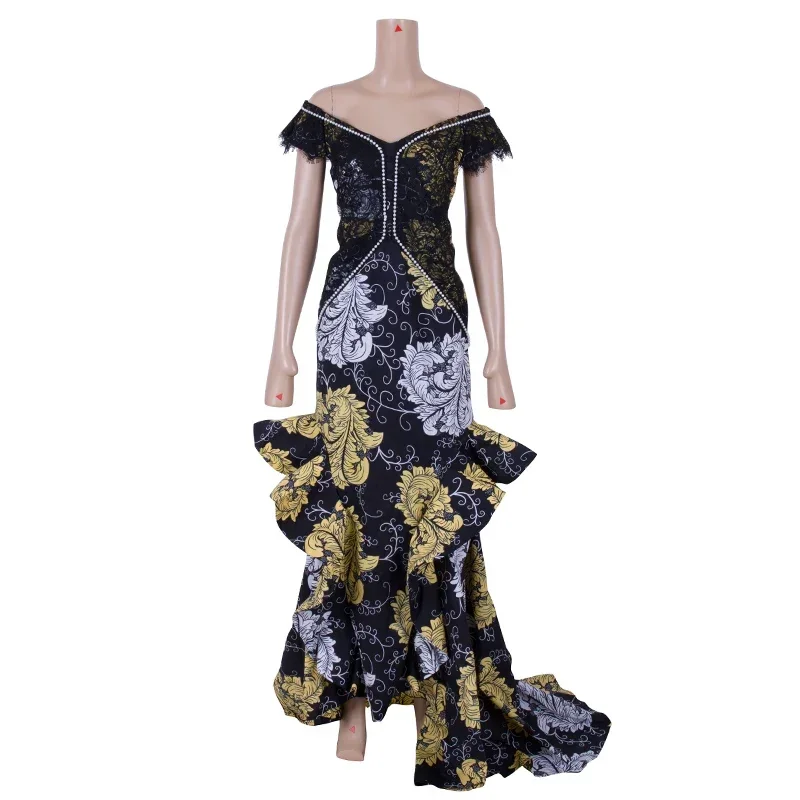 Bintarealwax африканские платья для женщин длинные макси элегантное вечернее платье с