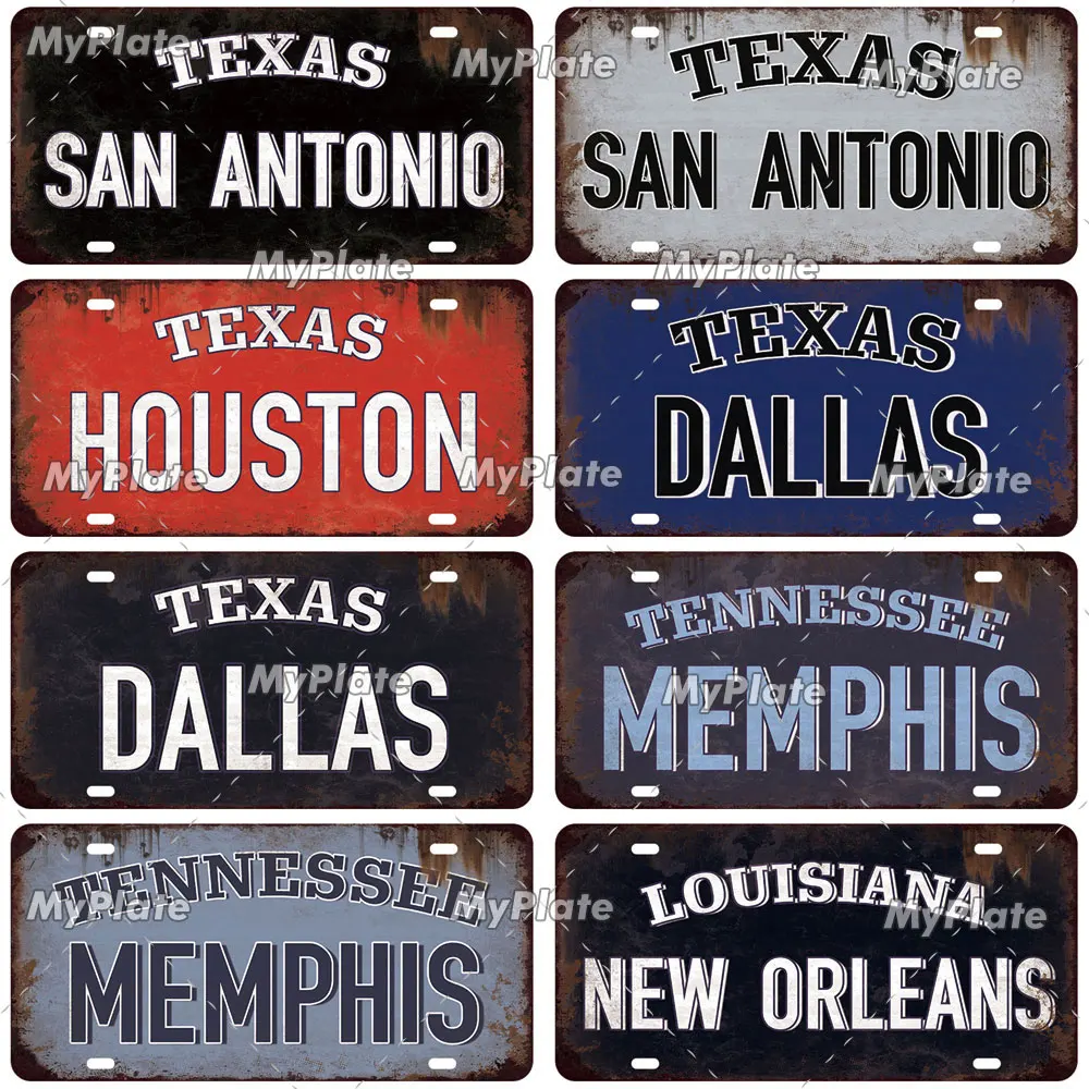 [MyPlate] винтажная Американская модель табличка с государственными лицензиями
