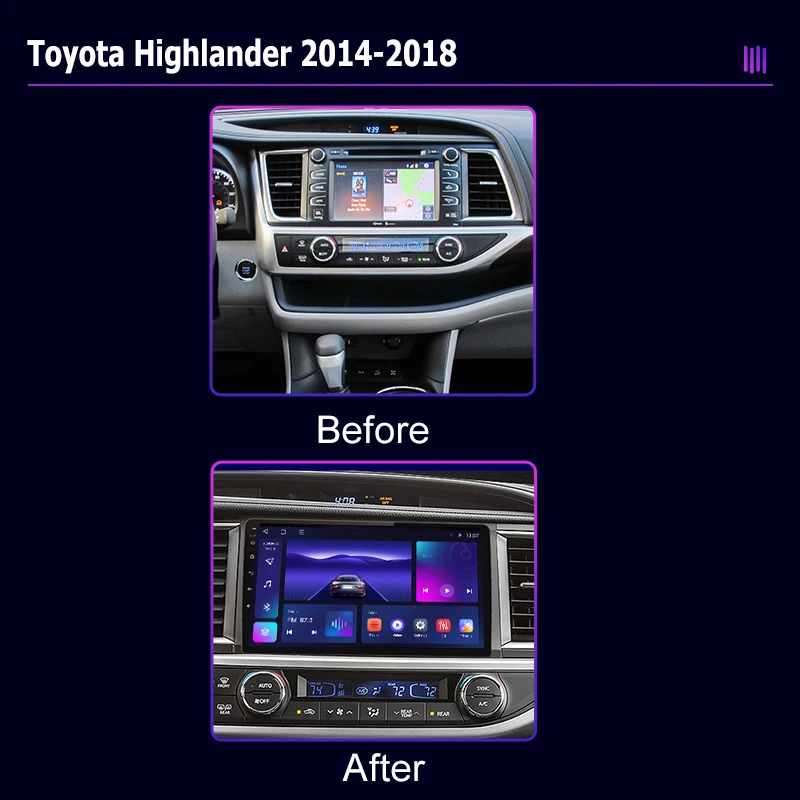 Автомагнитола roadivox на Android для Toyota Highlander 2014 2018 стерео GPS-навигация видео