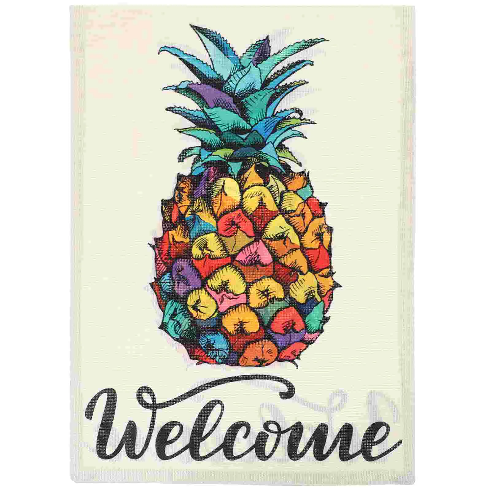 

Flag Garden Pineapple Door Front Decor Hawaiian Banner Stakes Graduation Welcome Fruit Rustic Decoration Party Signs Sign