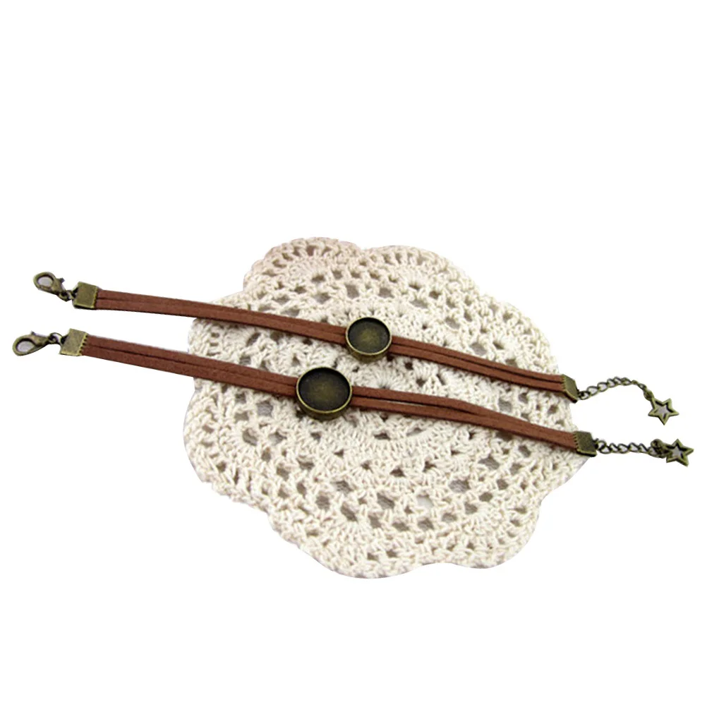 

Blank Bracelet Tray Jewelry Making Bezel Fordiysetting Baseadjustable Cuff Round Pu Pendant Set Blanks Accessories Photo