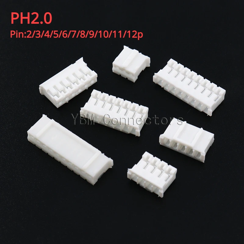 50pcs/LOT JST PH 2.0 female material PH2.0 2mm pitch Connectors Leads Header Housing PH-Y