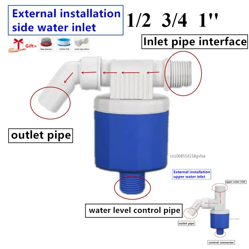 

Умный поплавковый клапан для воды, 1/2 дюйма, 3/4 дюйма, 1 дюйм, для резервуара для воды, наружная резьба, плавающий шаровой клапан, поплавковые клапаны, вертикальный внешний клапан