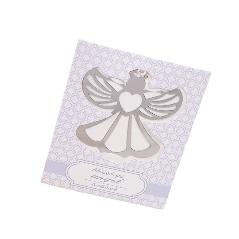 

50 Pcs Metal Angel Bookmark With a Lovely White Tassel Baby Christening Souvenir Wedding Favors