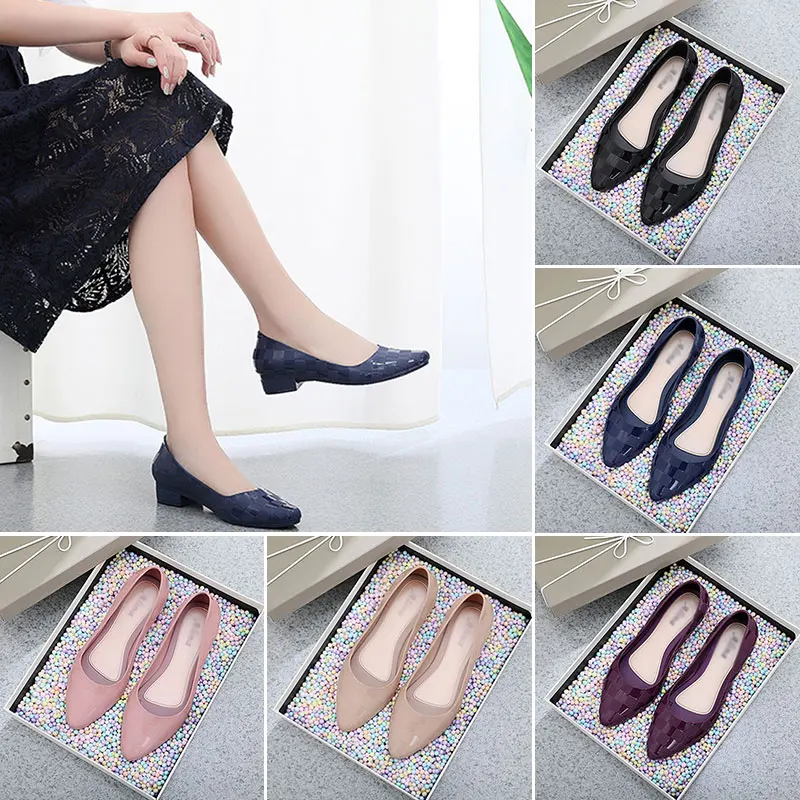 

Women Work Professional Shoes Pointed Female Slope Low Medium Heel Soft Sole Comfortable Shallow Mouth Leather High Heels Shoes