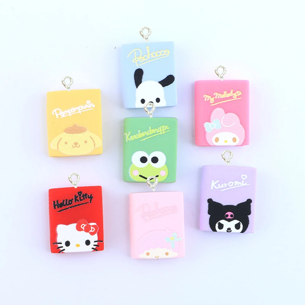 

10 шт./лот кавайная мультяшная книжка из смолы Очаровательная собака кошка лягушка Подвеска Сделай Сам Серьги Висячие брелки ювелирные изде...