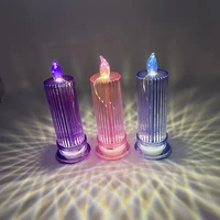 6pc decorative led candle with battery weding night light crystal candle lamp wedding birthday decoration ornament free shipping