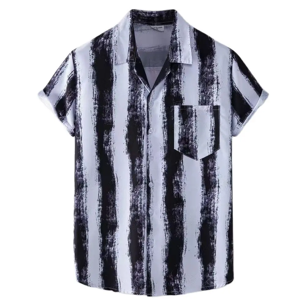 

Comfortable Hawaiian Beach Style Printing Trend Beautiful British Style Casual Floral Shirts Lapel Shirts In Europe and America