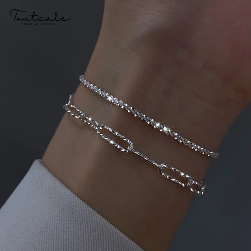 

Toutcale 925 Sterling Silver Beautiful Stars Bracelets for Women Korean Fashion Designer Party Wedding Jewelry Holiday Gifts