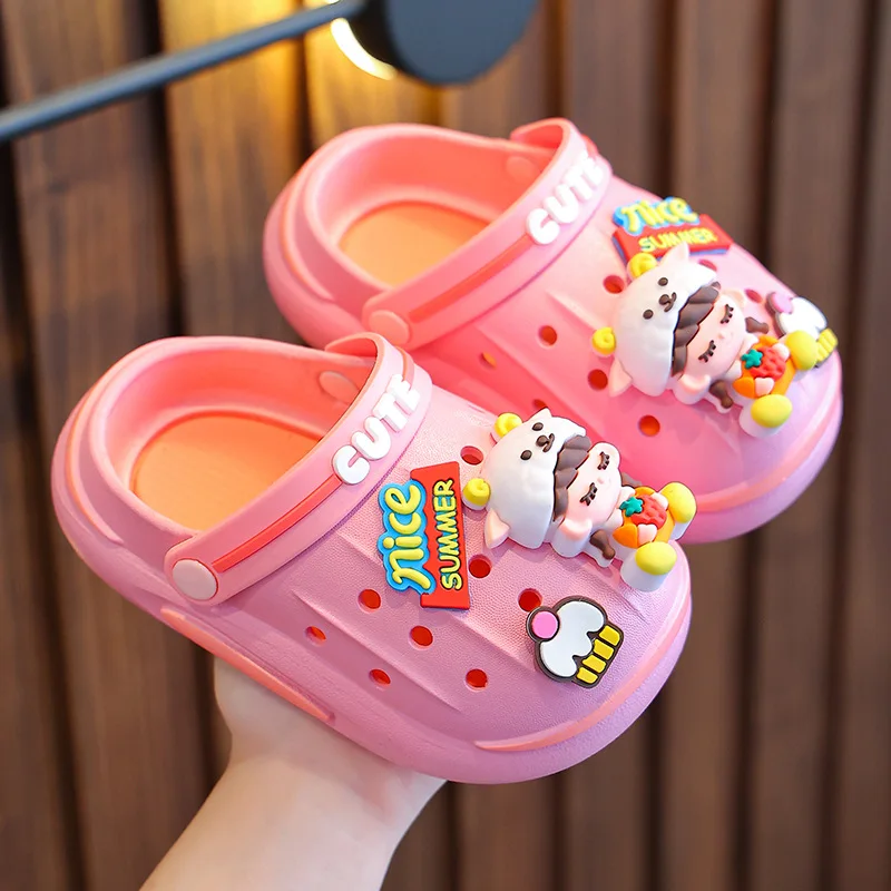 

1-10 Children's Slippers Years Cartoon Baby Shoes Little Beach Girls Slides Kids Flat Home Summer Sandals Toddlers Garden Shoes