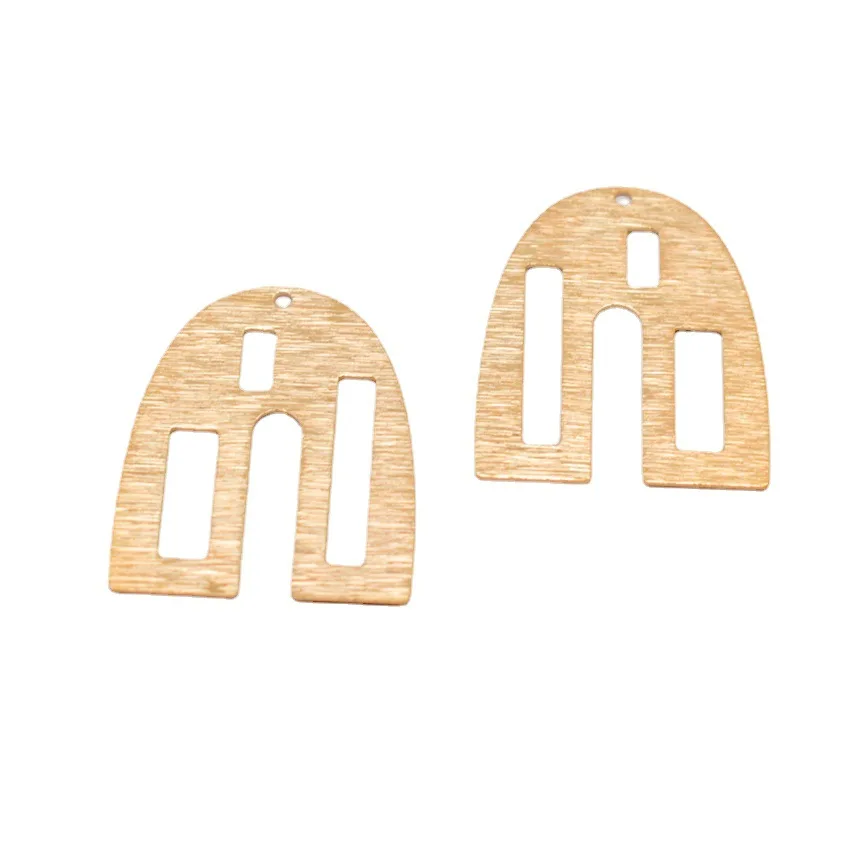 

10Pcs Raw Brass Textured Arched Charms Connectors Pendants For Diy Earrings Jewelry Necklace Making Craft Supplies Material