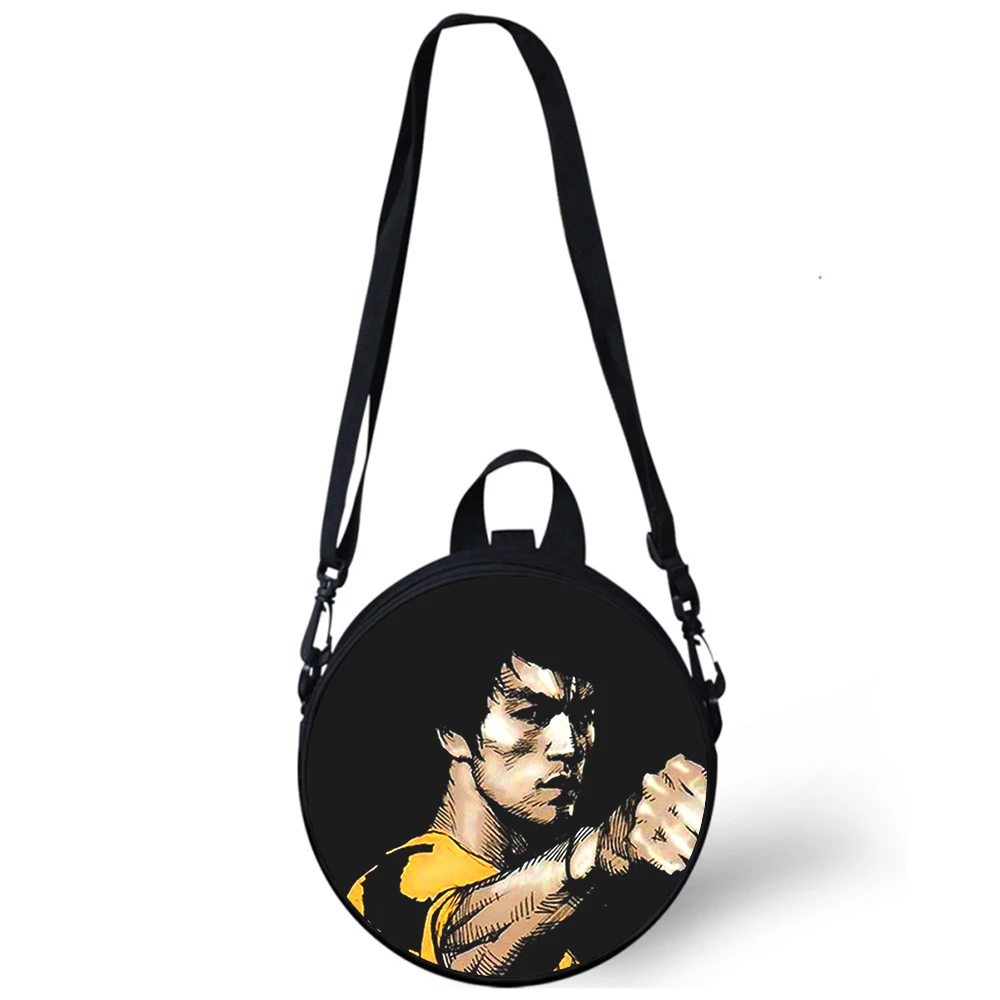 Bruce Lee Child kindergarten Bag 3D Print Crossbody Shoulder Bags For School Women Mini Round Bagpacks Rugtas Bag