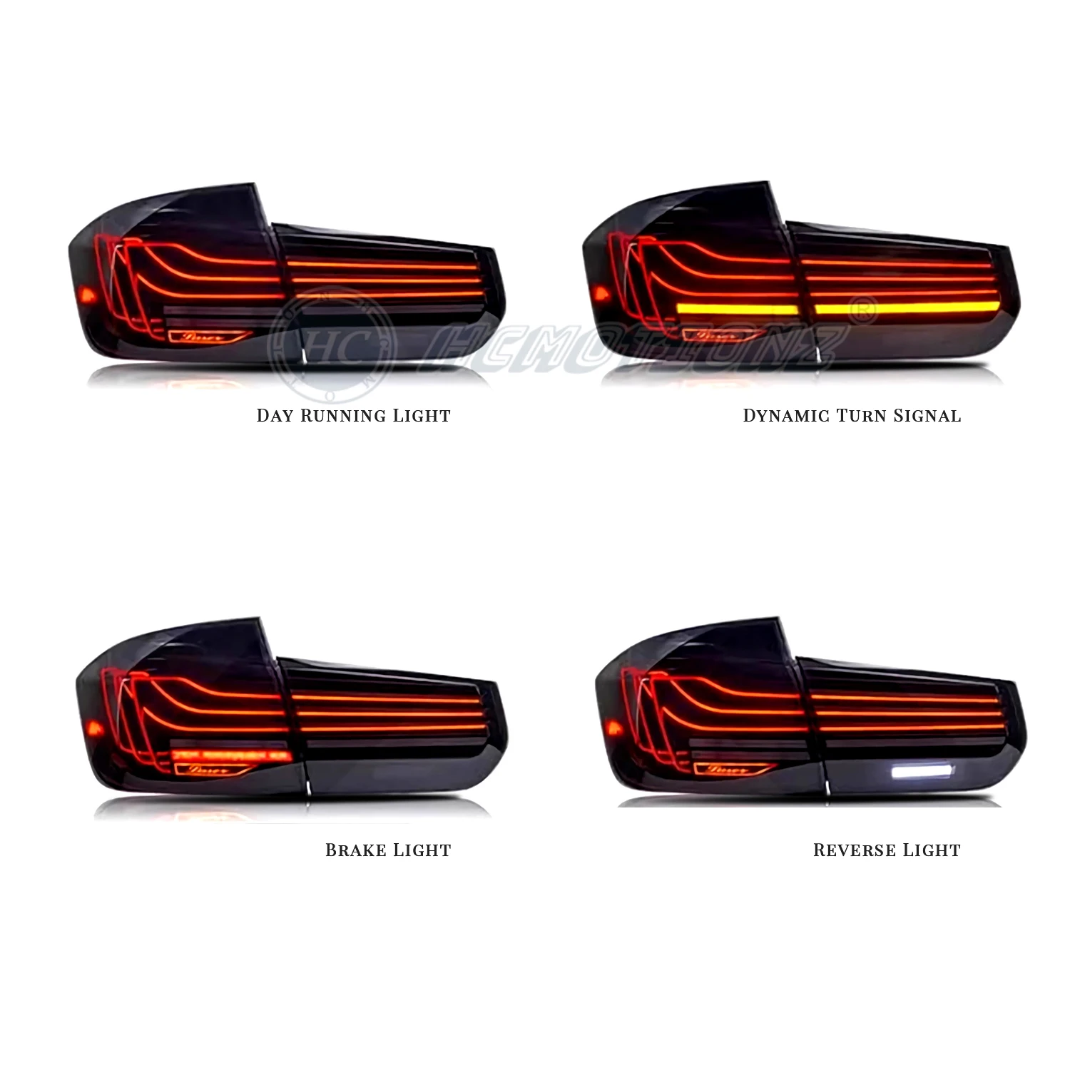 Задние фары HCMOTIONZ RGB для BMW 3 серии 2013-2018 DRL анимация автомобильные задние в сборе M3