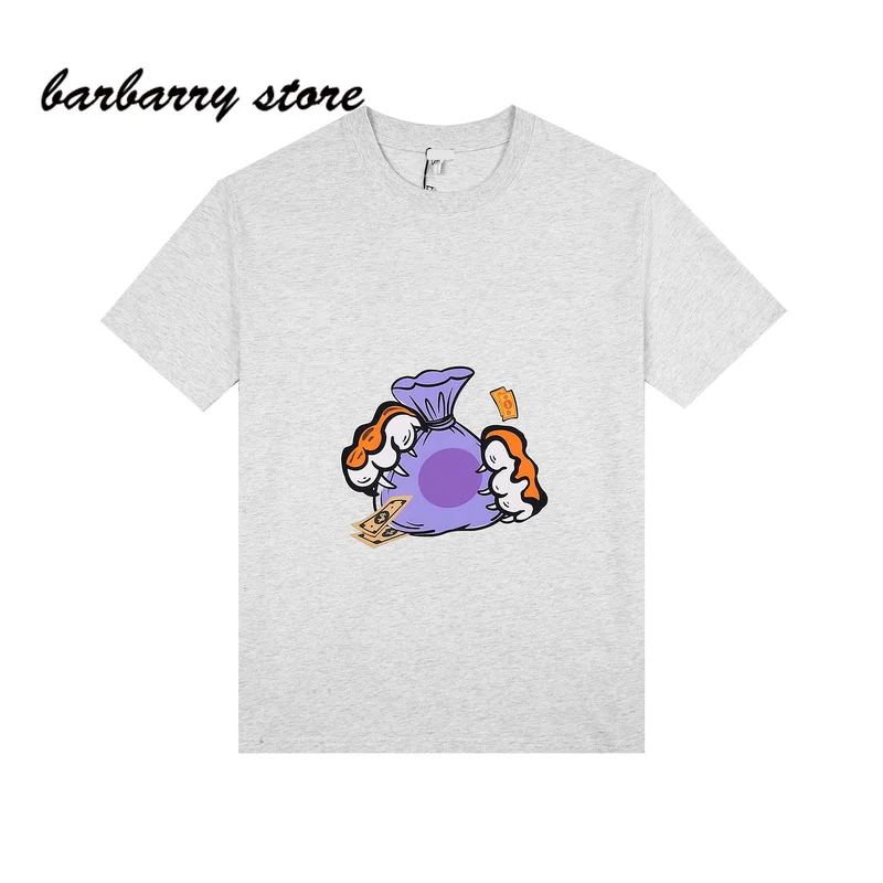 

2022 luxury design claw dog craft round neck cotton plus size short sleeve pure cotton casual pattern men's and women's T-shirt
