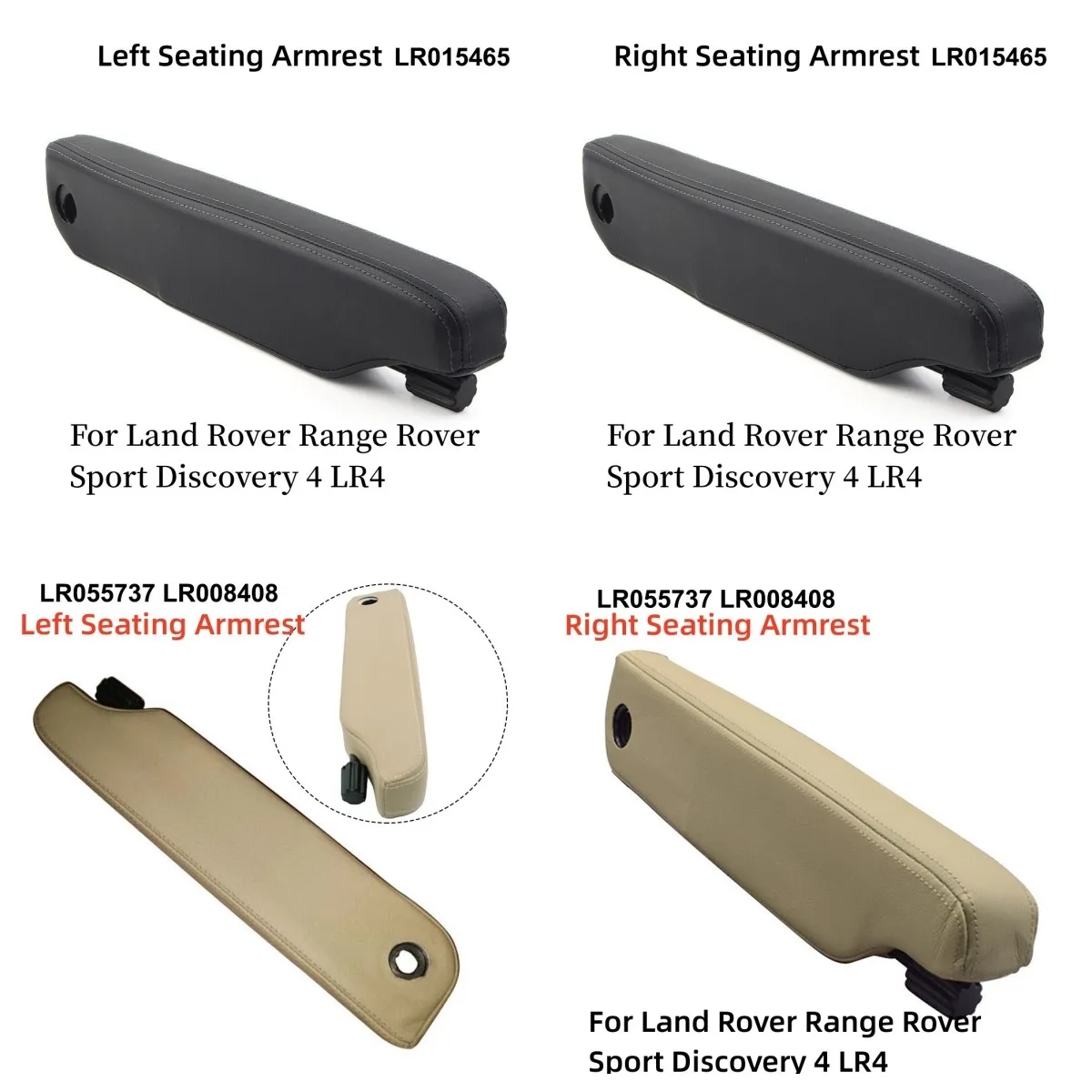 

1pcs Left/Right Car Seating Armrest LR055737/LR008408/LR015465 Fit For Sport Discovery 4 LR4 Beige/black