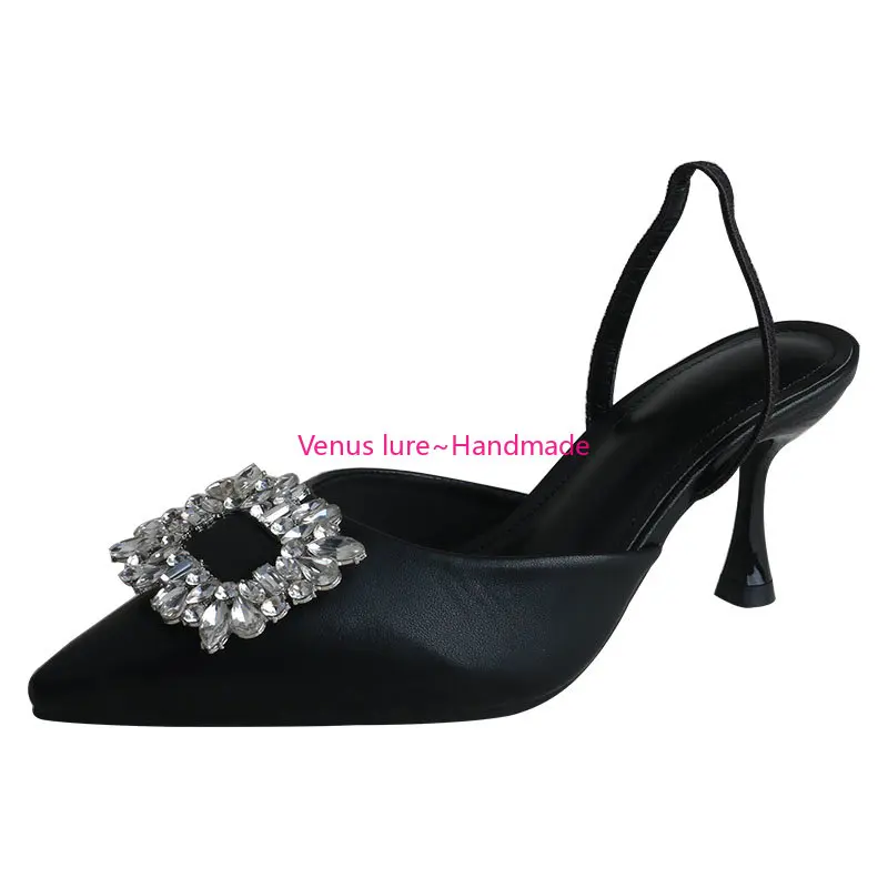 

Venus Lure Ladies Summer Shoes Slingback Black Dress Pumps High Heel 7.5CM