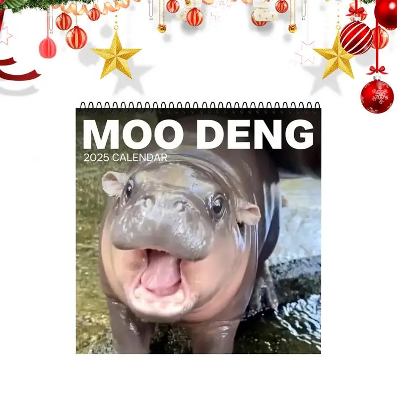 Ежемесячный календарь на 2025 год дизайн бегемота года ежемесячный подвесной