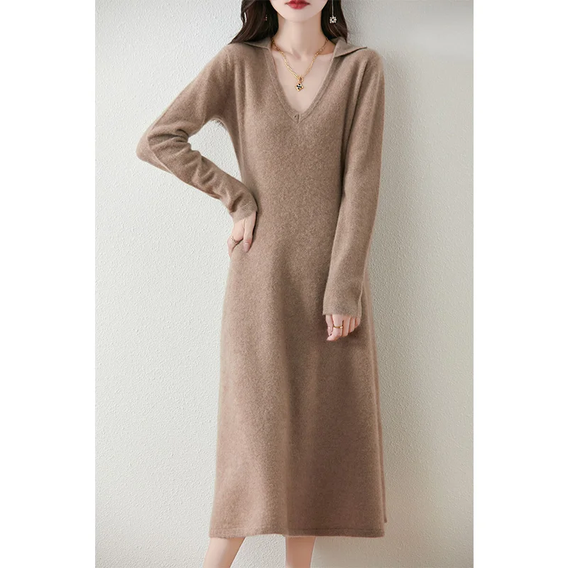 Женское трикотажное платье из 100% мериносовой шерсти