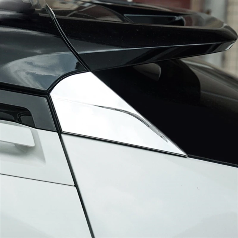 

Для Toyota C-HR CHR 2016-2019 2020, хромированный задний спойлер на окно, Обложка, боковой треугольник, фотодекоративный ободок