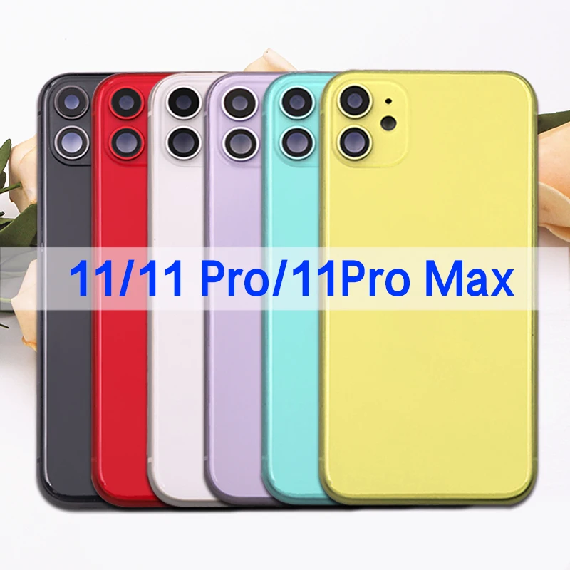 

Задняя крышка батарейного отсека для iphone 11 Pro / 11 Pro Max, средняя рамка Шасси, SIM-карта, боковой ключ, корпус, без гибкого кабеля