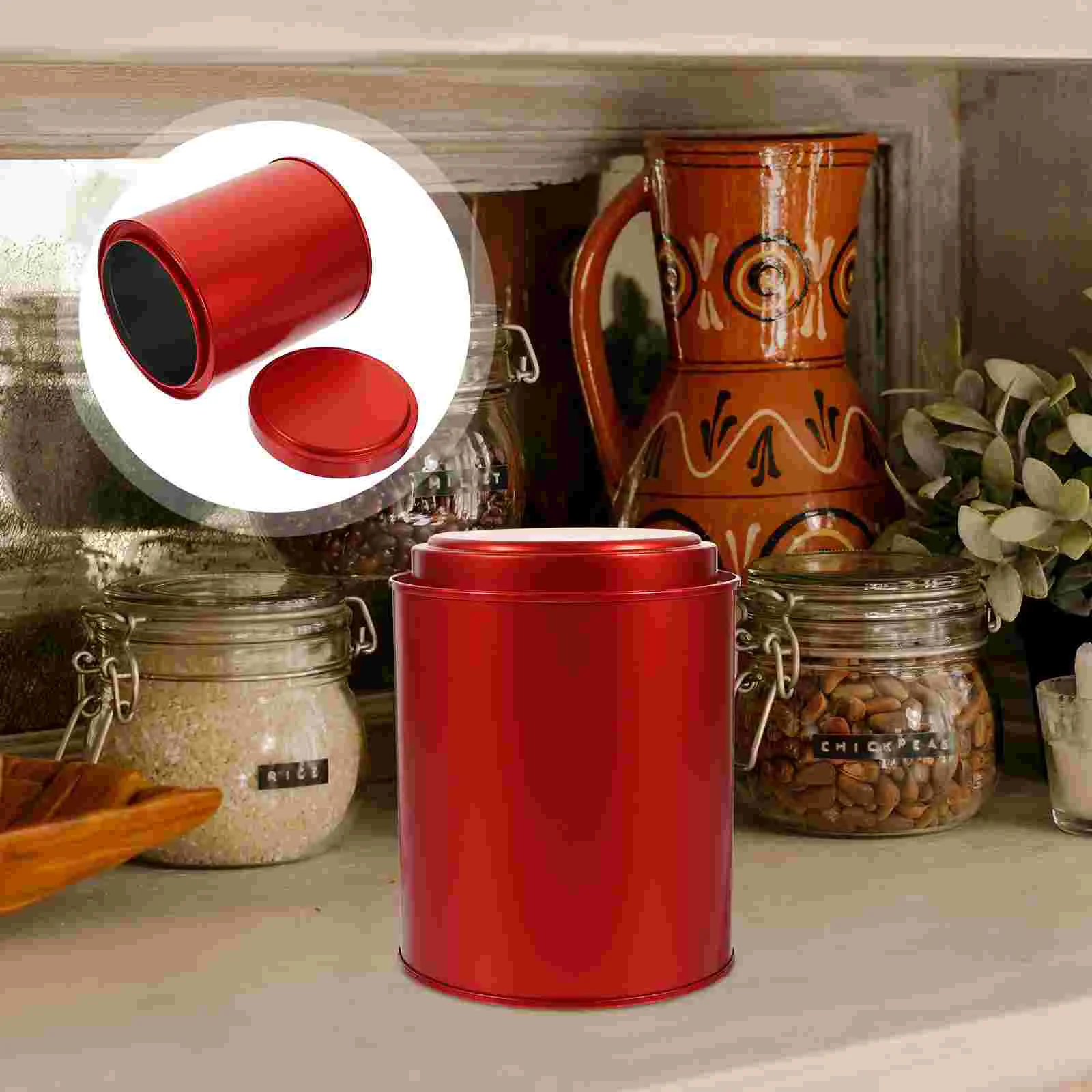 

Tea Storage Jar Container Loose Tin Canister Metal Leaf Tinsflour Organizer Kitchencaddy Candy Japanese Canstash Containers