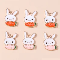 10pcs cute carrot rabbit charms diy jewelry making animal sweet bunny charms pendants for necklace earrings handmade accessories