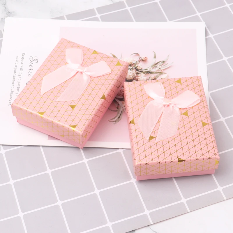 VHT Jewelry Organizer Storage Gift Box Necklace Earrings Ring Box 7x9x3cm Display Packaging Gift Case Free Shipping