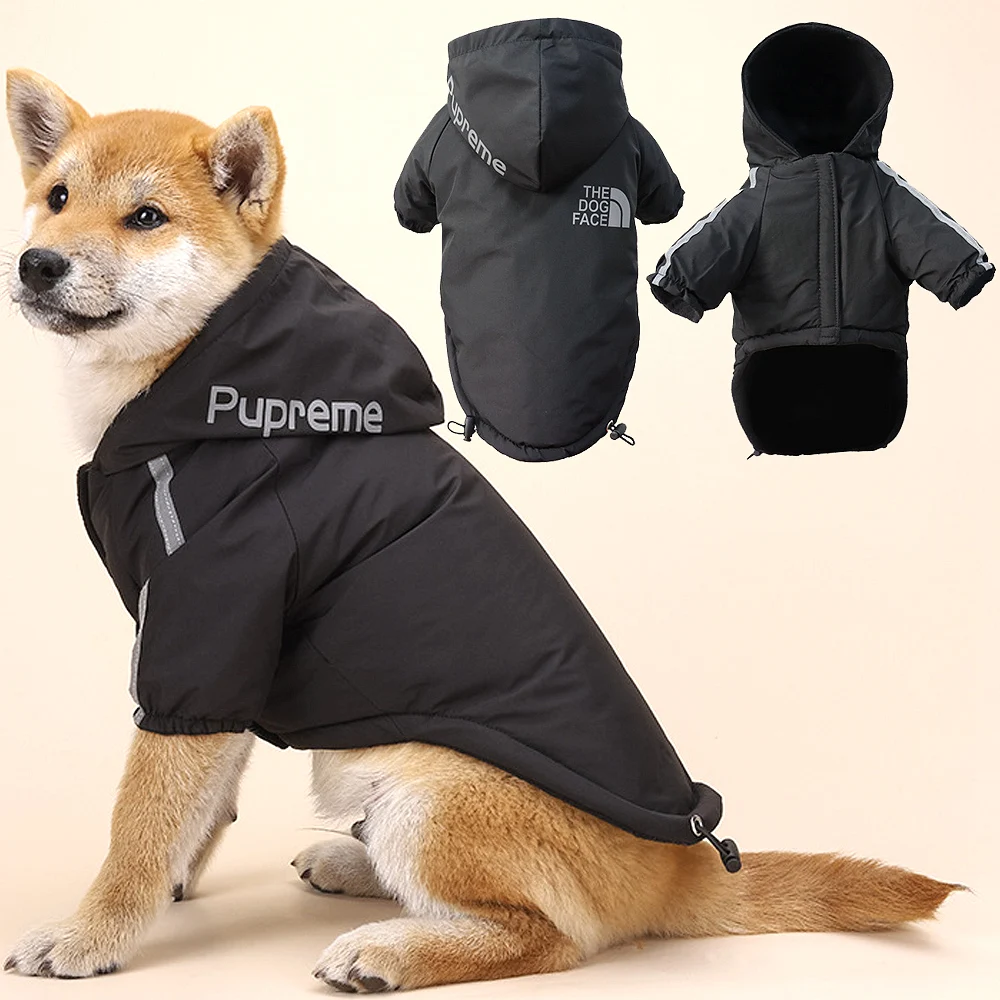 

The Dog Face Clothes Winter Coat Puppy Jacket Hoodie Warm Reflective Waterproof For Small Medium Mascotas Outdoor