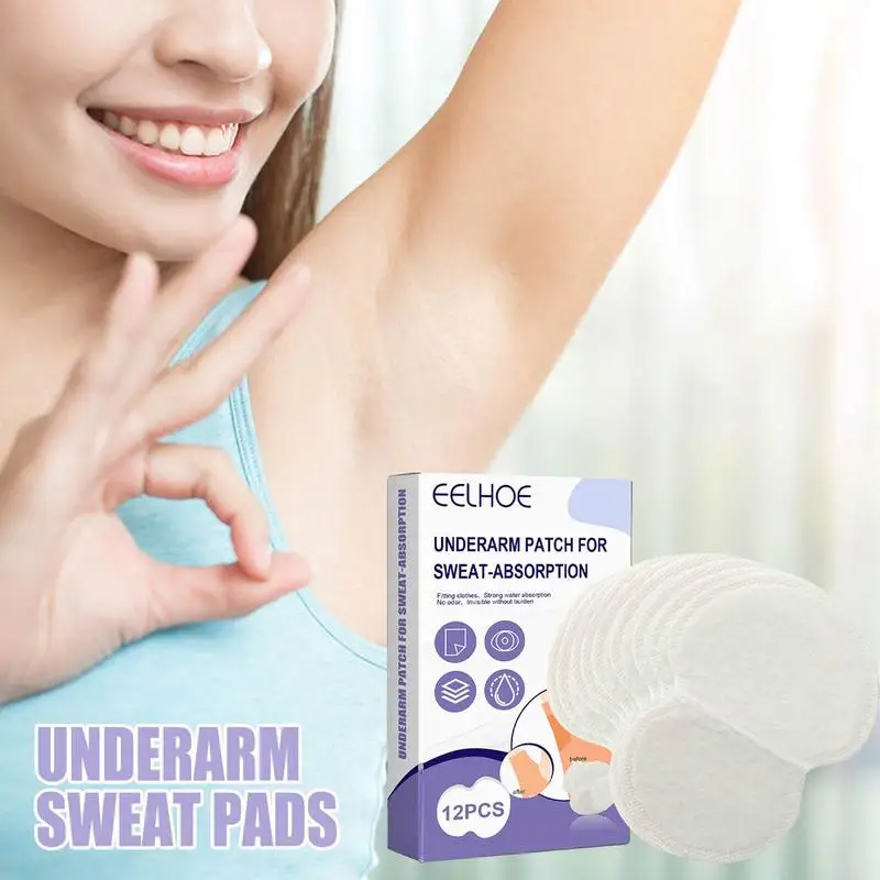 

Underarm Armpit Sweat Pads 12Pc Sweat Absorption Blocking Shield Sticker Invisible Dres Guard Underarm Deodorant Mat Remove Odor