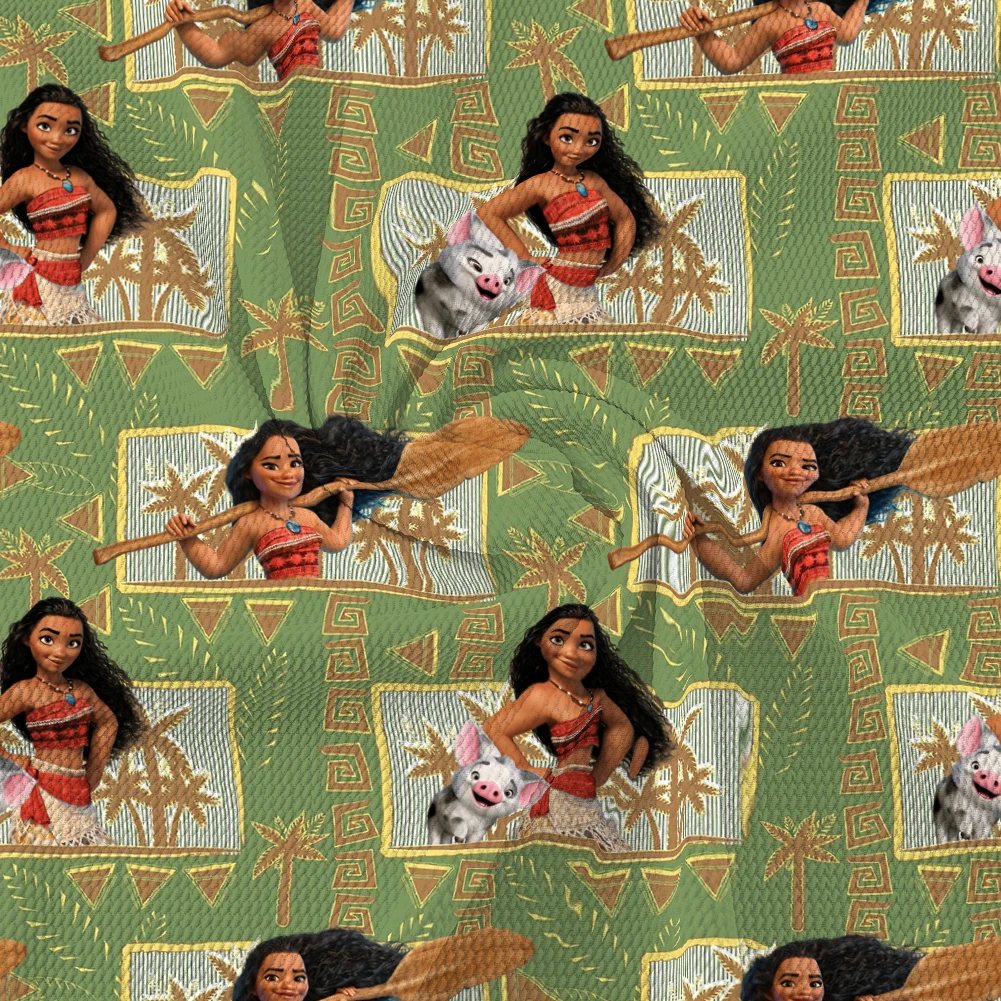 

50*145 Disney Moana Bubble Cotton Fabric For Sewing Patchwork DIY Quilting Sew Children Clothes Dress Needlework Material