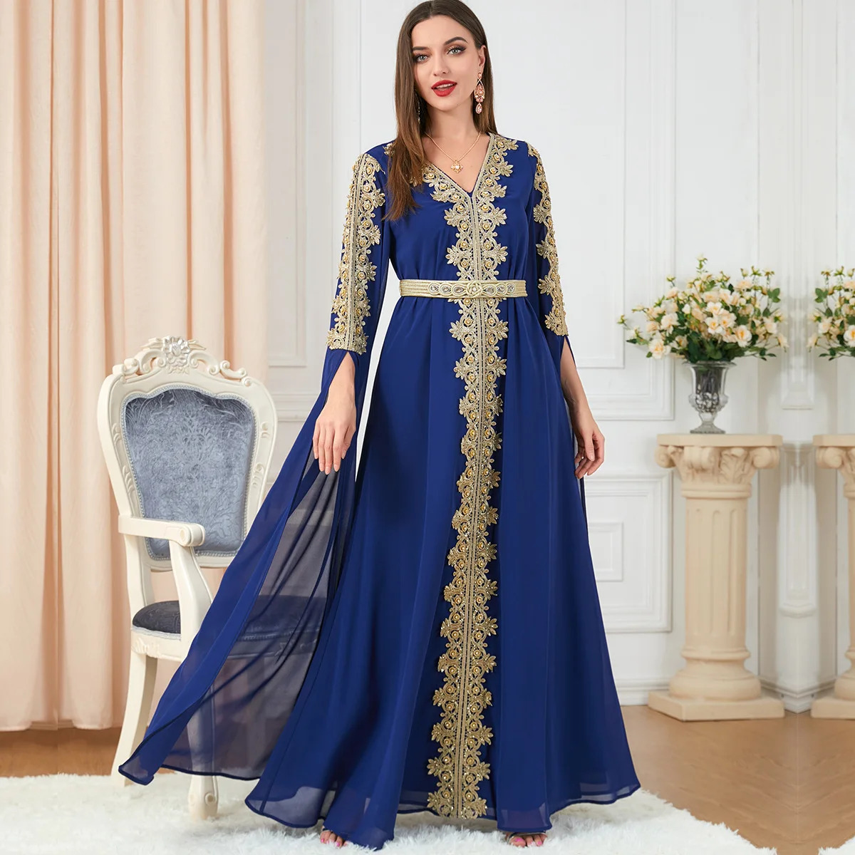 Autumn Morocco Dress Muslim Women Abaya Party Dresses Long Sleeve Abayas Dubai Turkey Islam Kaftan Robe Longue Vestidos Largos