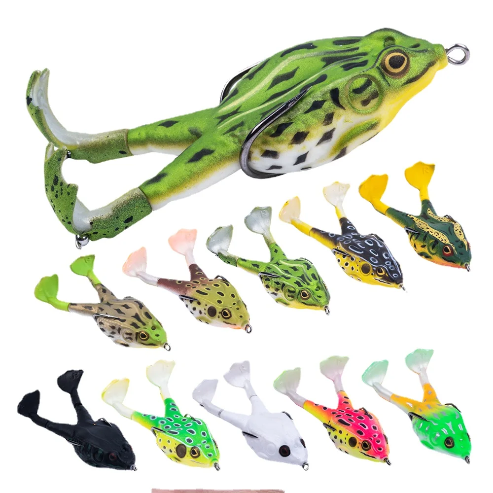 

1Pc Frog Type Topwater Lure Silicone Thunder Fishing Lure 8/9/10 CM Double Propeller Soft Bait Artificial Wobbler For Fishing